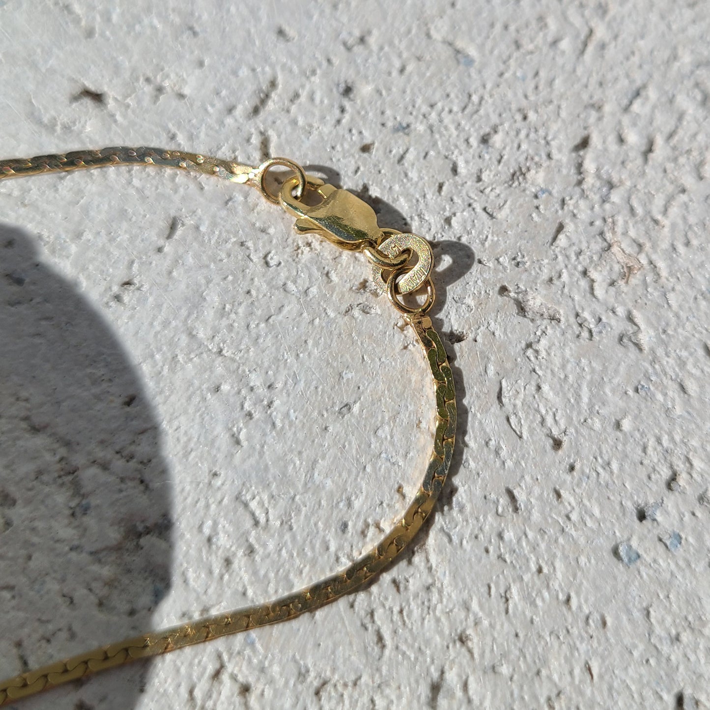 14k Dainty Herringbone C-Link Chain