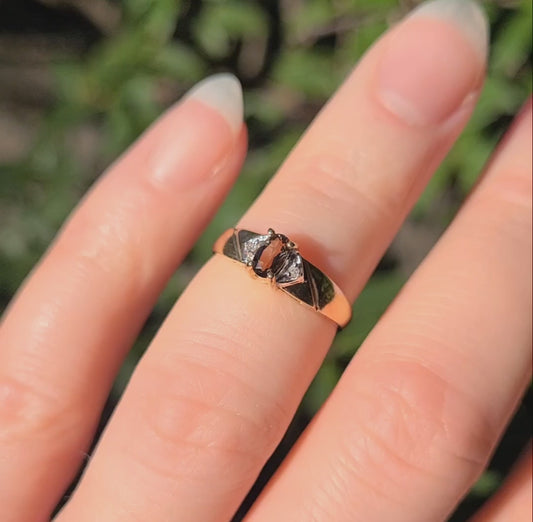 10k Smoky Quartz & Diamond Ring