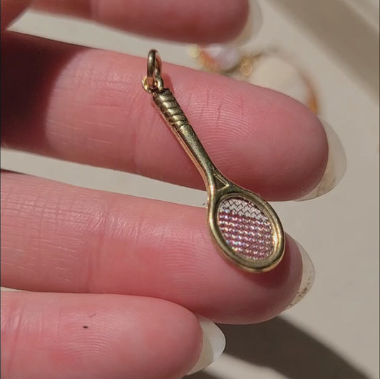 18k Tennis Racket Charm