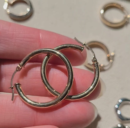 10k Classic Yellow Gold Hoops