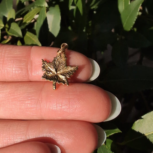 14k Maple Leaf Charm