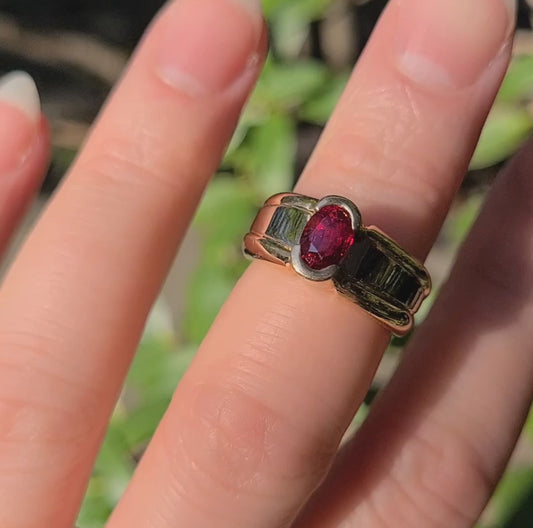 14k Berry Red Spinel Ring