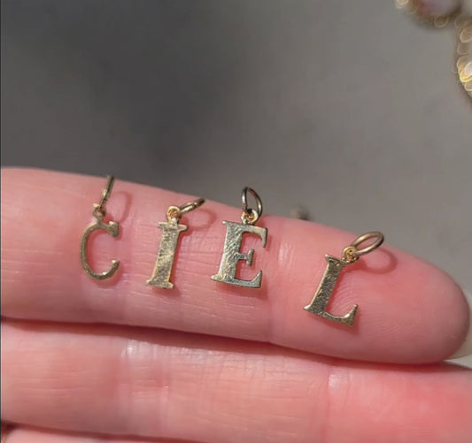 14k Letter "I" Charm