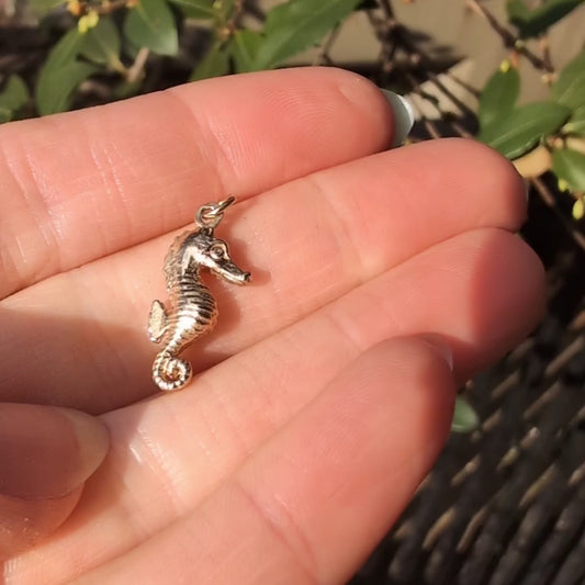 10k Seahorse Charm