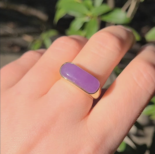 14k Lavender Jade Ring