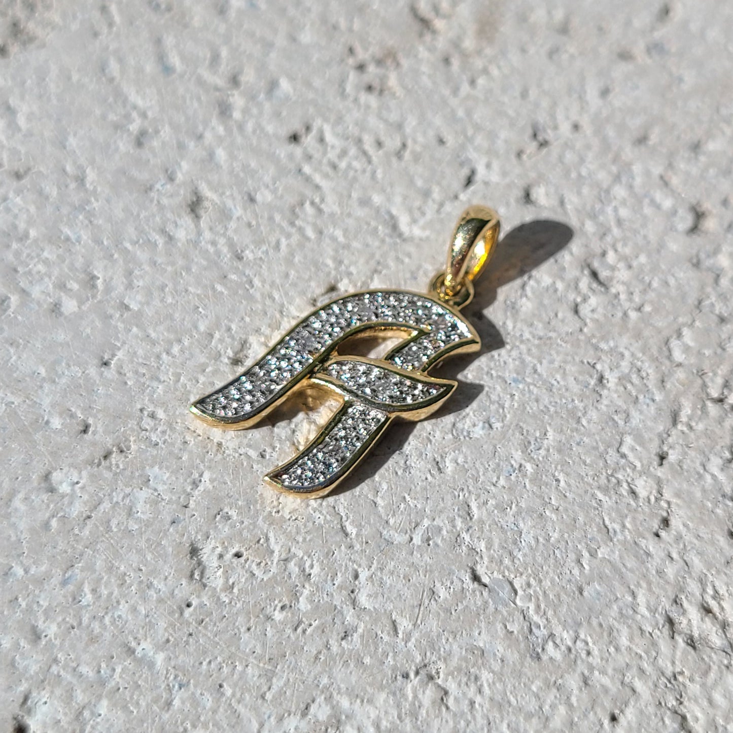 14k Diamond "A" Letter Charm